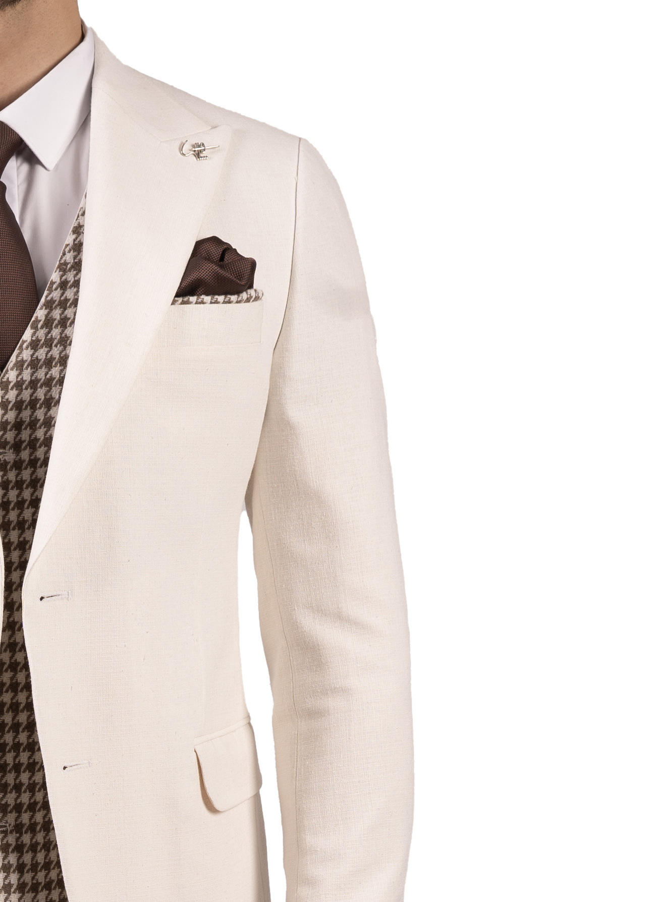 کت شلوار مردانه لینن سفید