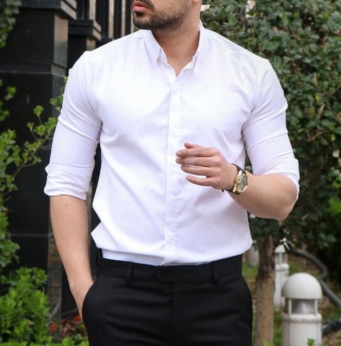 پیراهن سفید مردانه کلاسیک