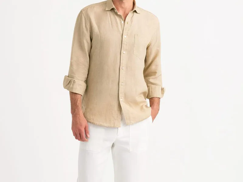 استایل کرم مردانه با شلوار سفید